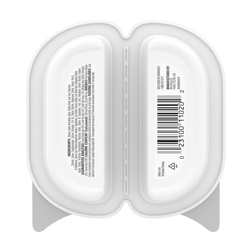 Back of Sheba Perfect Portions Pate Wet Cat Food Savory Chicken 2.6-oz