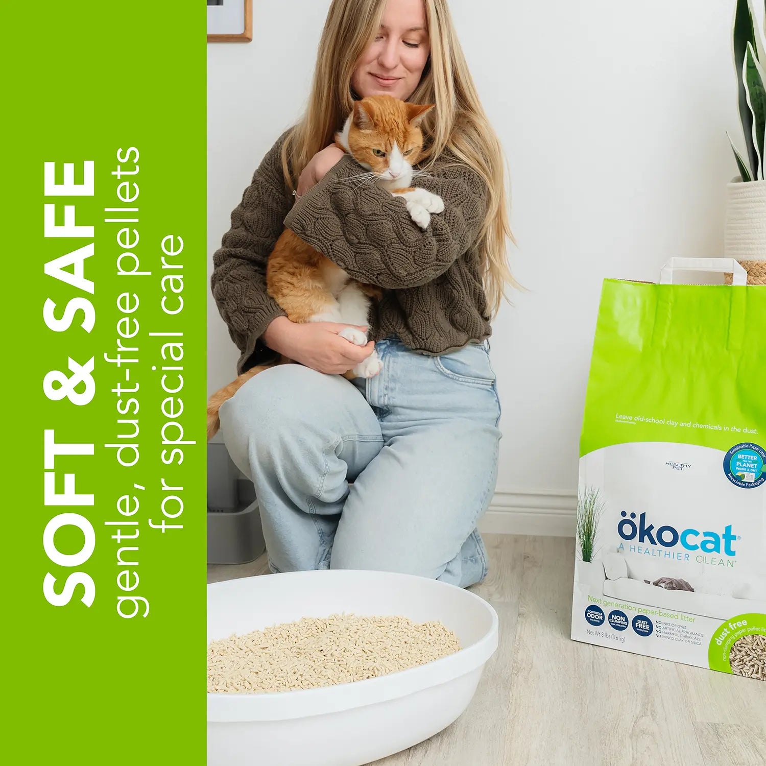 Benefits 5 of Okocat Dust Free Non-Clumping Paper Pellet Cat Litter 8-lb
