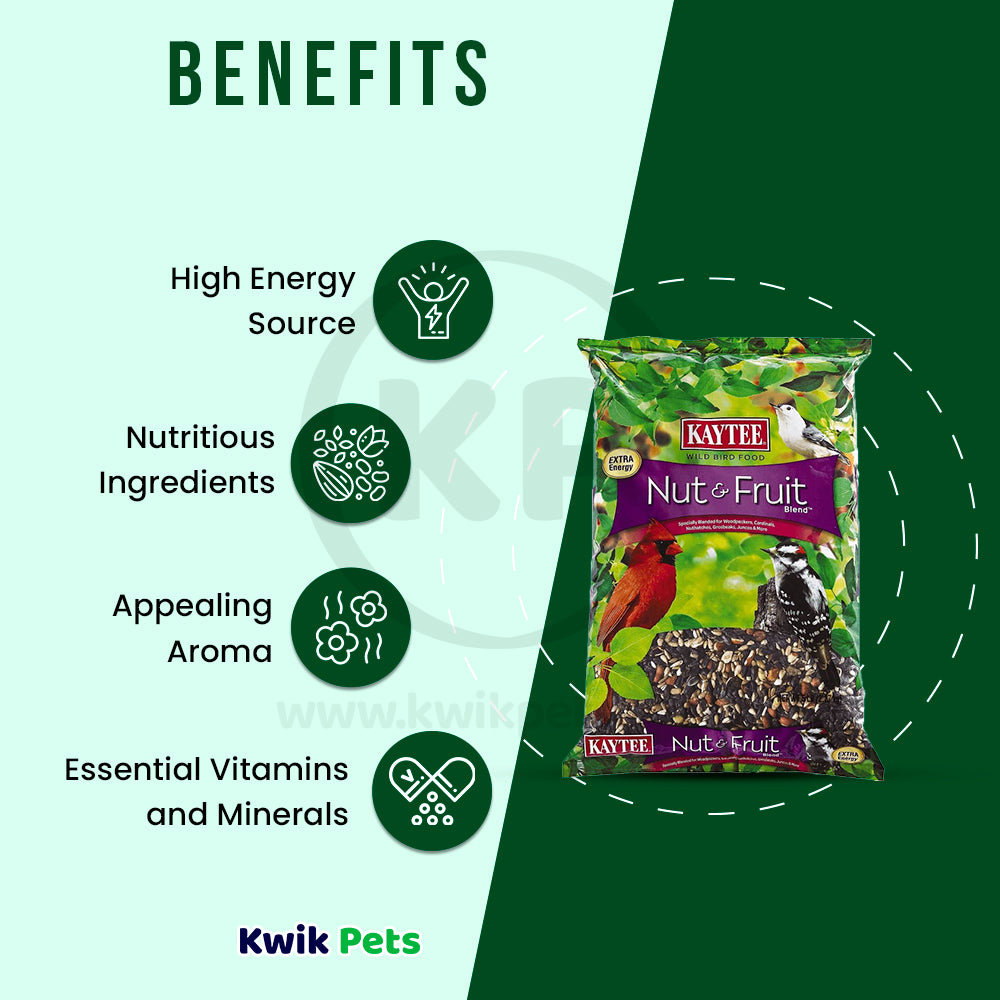 Benefits of Kaytee Nut & Fruit Blend Wild Bird Food 5-lb