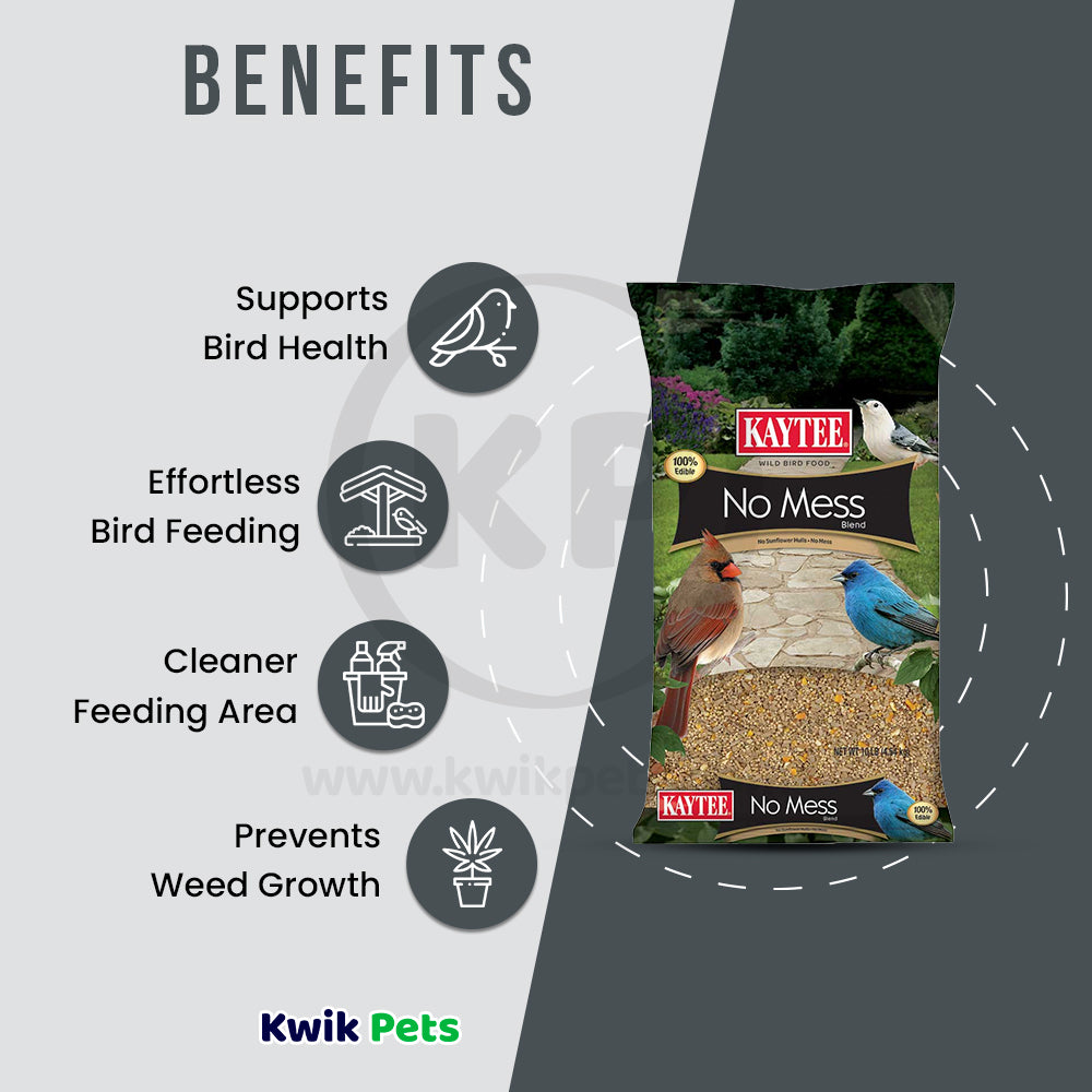 Benefits of Kaytee No Mess Blend Wild Bird Food 10-lb