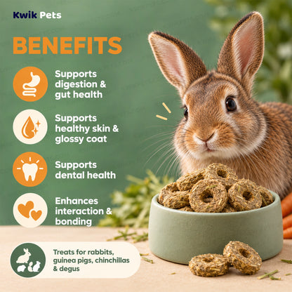 Benefits of Science Selective Naturals Country Loops with Carrot & Timothy Hay Rabbit Treats 2.8-oz