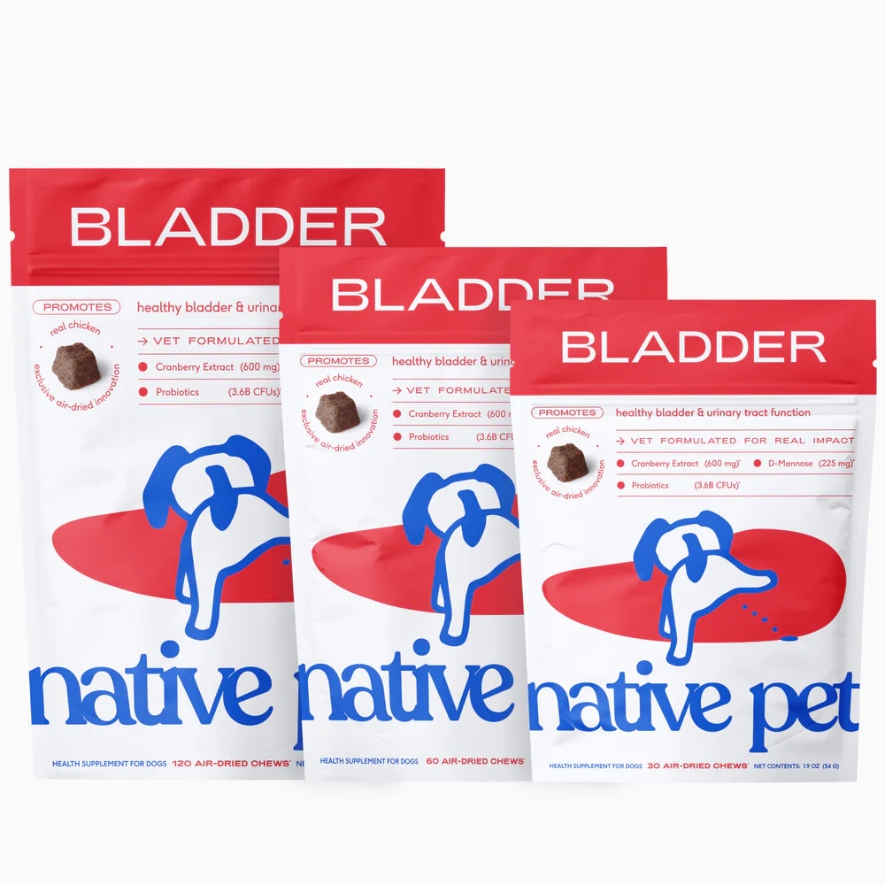 Native Pet Cranberry Bladder Chews Kidney & Urinary Supplement for Dogs 30 Count, Kwik Pets