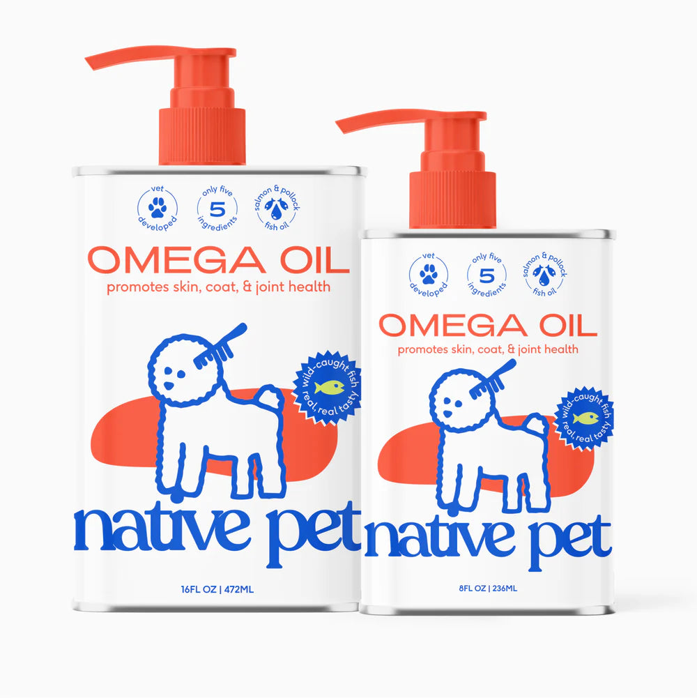 Native Pet Omega-3 Fish Oil & Alaskan Salmon Oil Skin & Coat Health Supplement for Dogs 8-oz, Kwik Pets