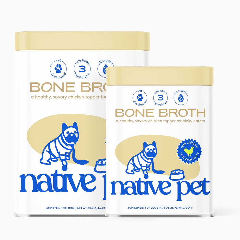 Native Pet Organic Chicken Bone Broth Powder Grain-Free Dog Food Topper 5.75-oz, Kwik Pets