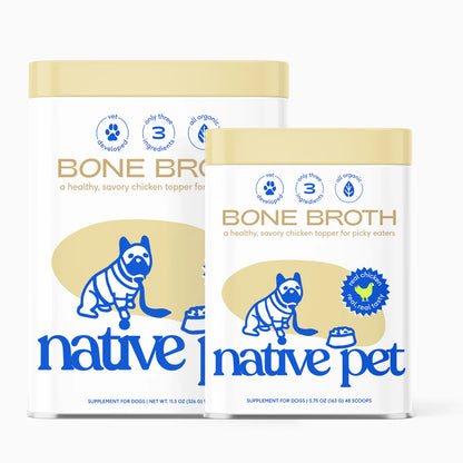 Native Pet Organic Chicken Bone Broth Powder Grain-Free Dog Food Topper 5.75-oz, Kwik Pets