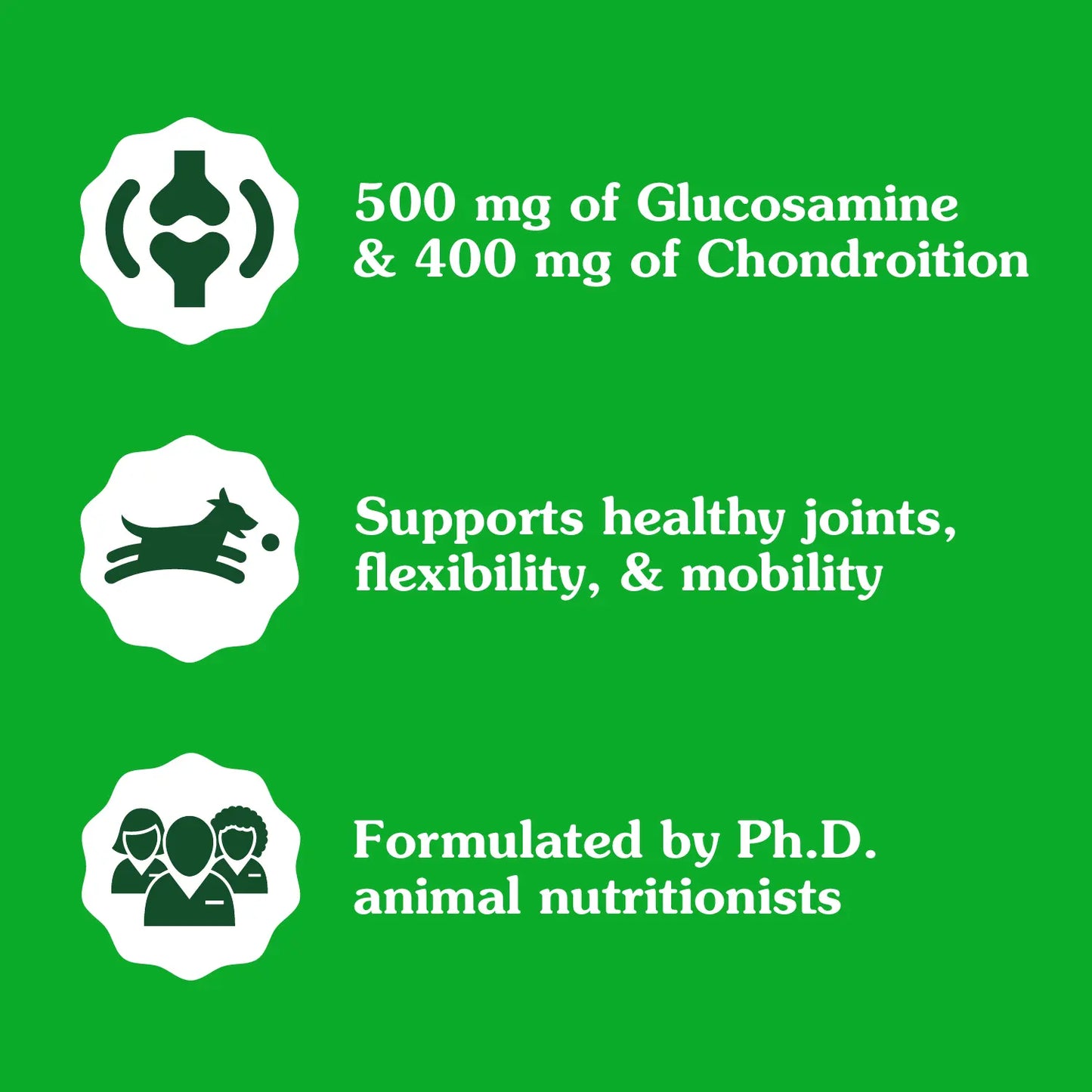 Features of Greenies Hip & Joint Supplement Soft Chews for Adult Dogs Chicken Flavor 30 Count 6.08-oz