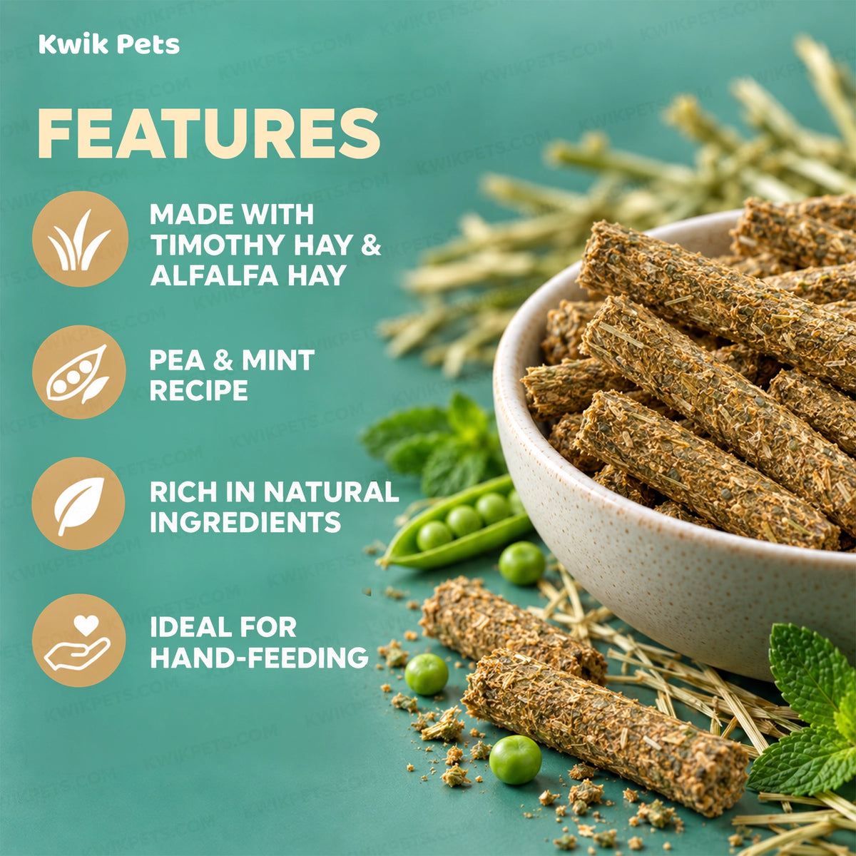 Features of Science Selective Garden Sticks with Pea & Mint Rabbit Treats 2.1-oz