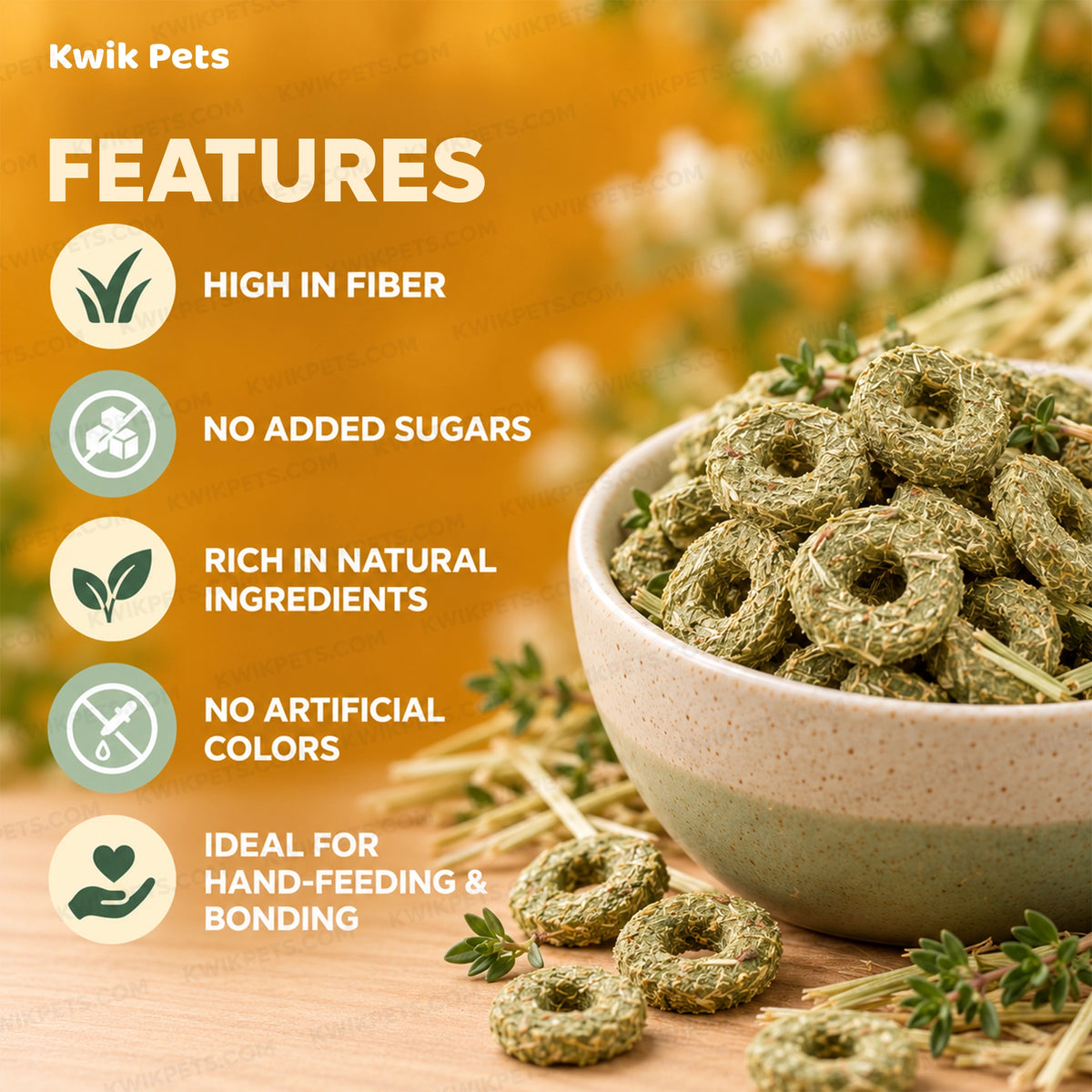 Features of Science Selective Meadow Loops with Timothy Hay & Thyme Rabbit Treats 2.8-oz