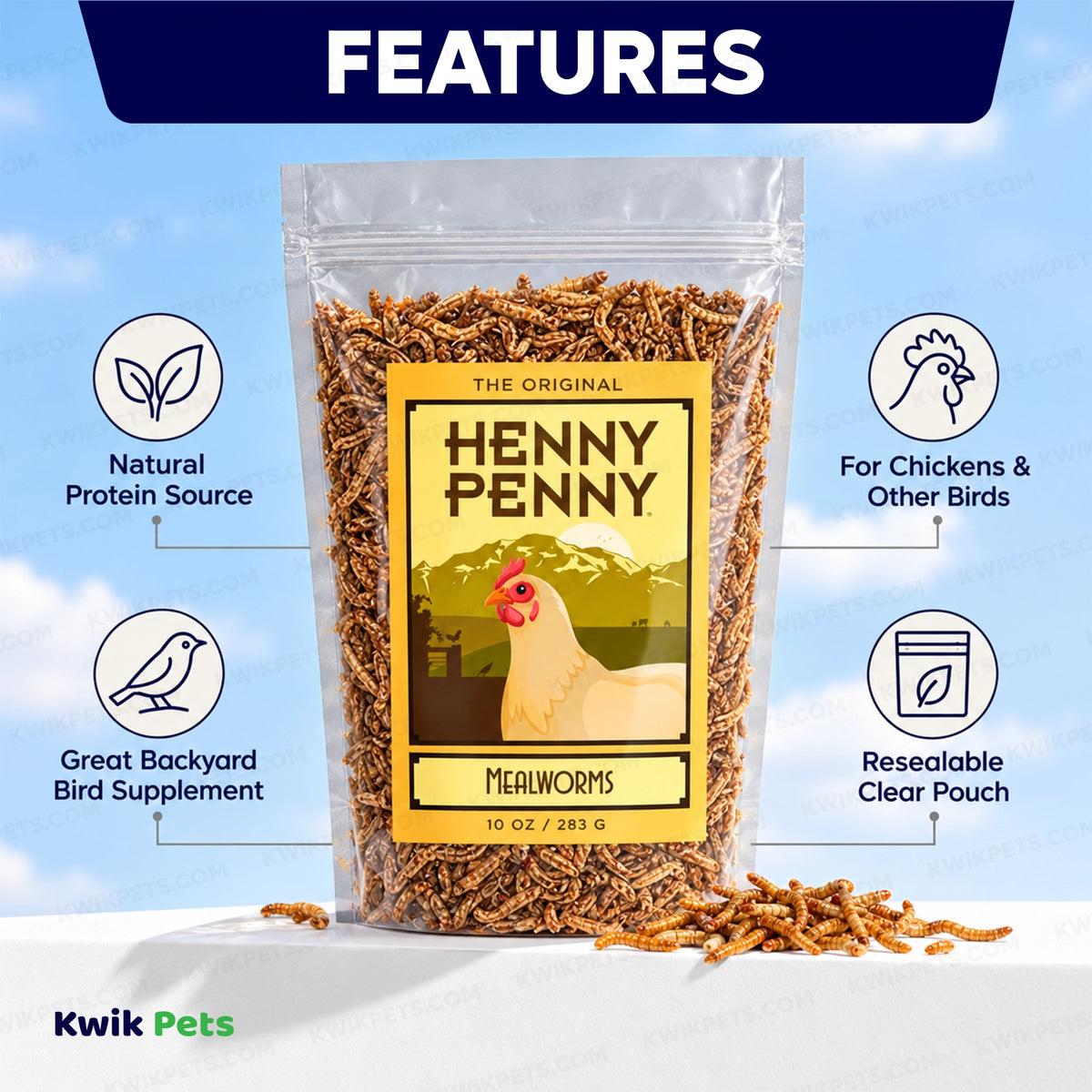 Features of Volkman Seed Company Mealworms Chicken Food 10-oz