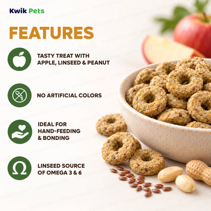Features of Science Selective Naturals Harvest Loops with Apple, Linseed & Peanut Hamster Treats 2.8-oz