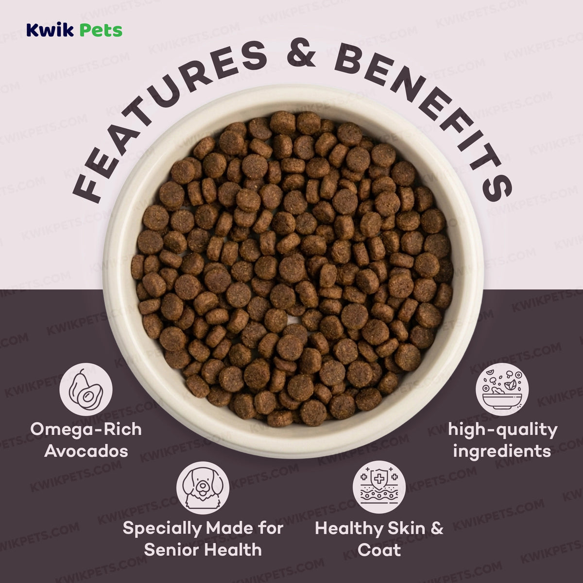Features & Benefits of AvoDerm Natural Chicken Meal & Brown Rice Senior Dry Dog Food 4.4-lb