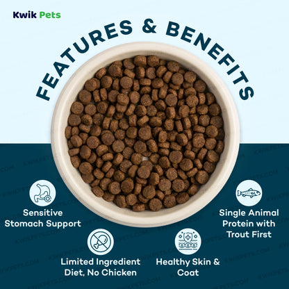 Features & Benefits of AvoDerm Natural Advanced Sensitive Support Trout & Pea Formula Adult Dry Dog Food 4-lb