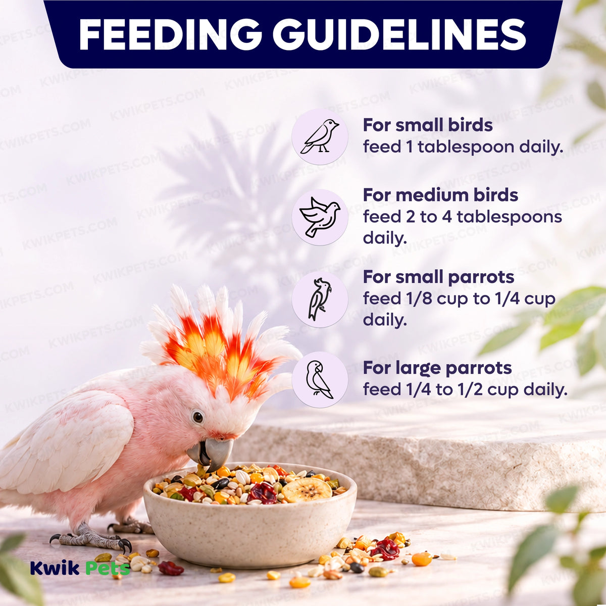 Feeding Guide Lines of Volkman Seed Company Avian Science Super Hookbill Bird Treat 2-lb