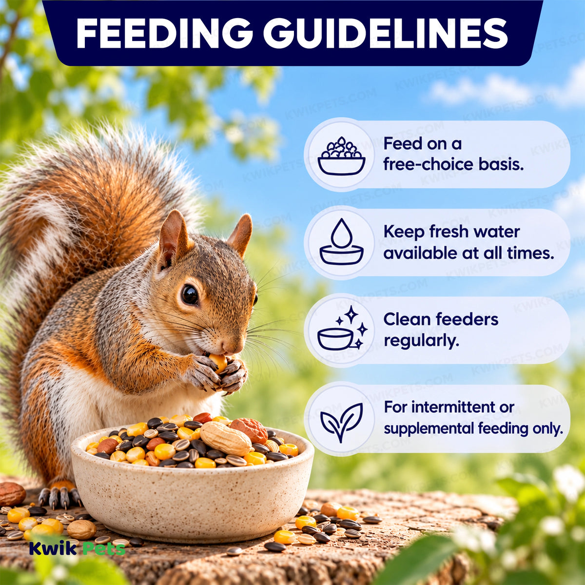 Feeding Guide Lines of Volkman Seed Company Small Animal Squirrel Gourmet Mix Dry Food 4-lb