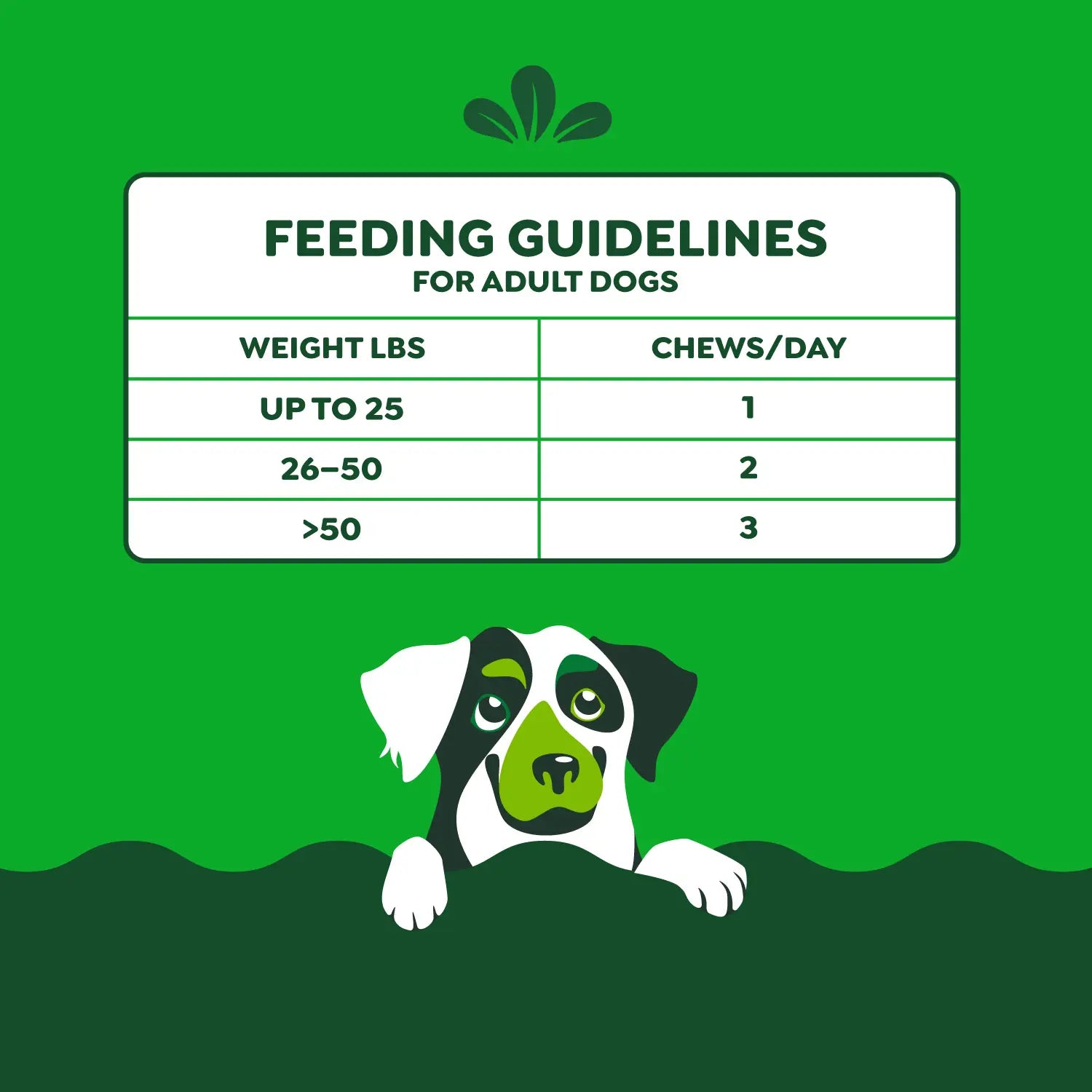 Feeding Guidelines of Greenies Hip & Joint Supplement Soft Chews for Adult Dogs Chicken Flavor 30 Count 6.08-oz