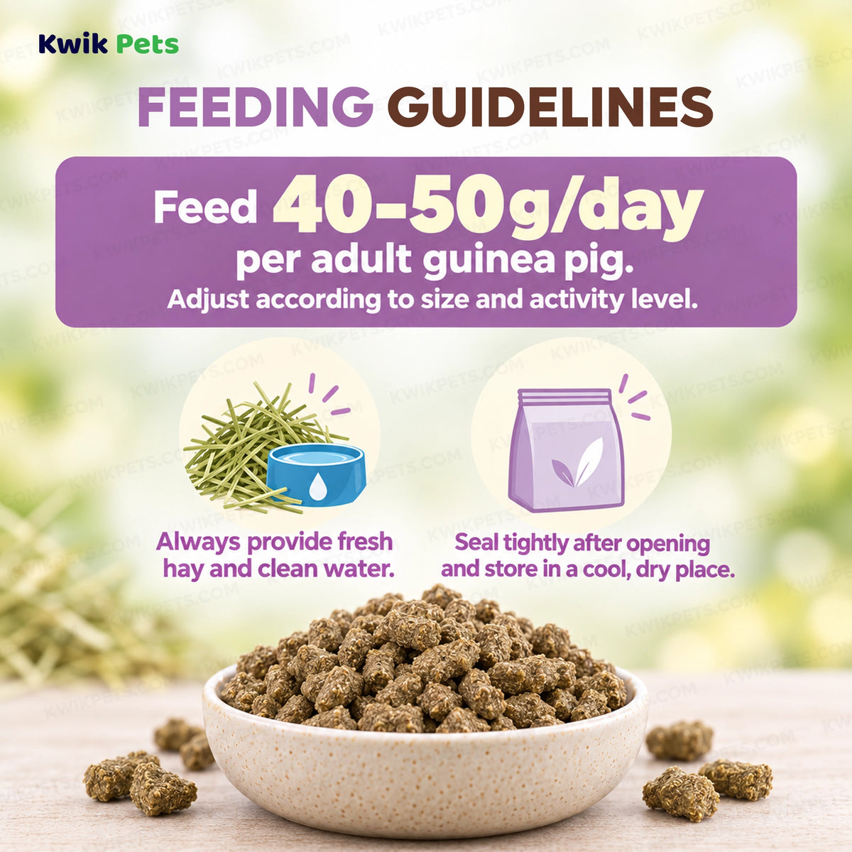 Feeding Guide Lines of Science Selective Naturals Grain-Free Guinea Pig Food 3.3-lb