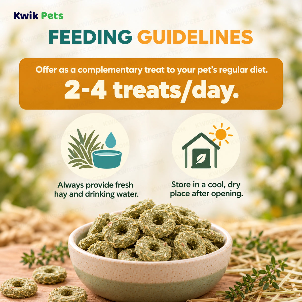 Feeding Guide Lines of Science Selective Meadow Loops with Timothy Hay & Thyme Rabbit Treats 2.8-oz