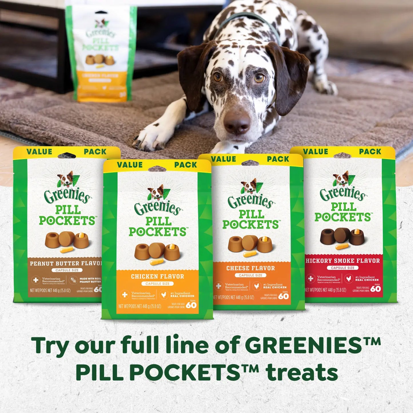 Product Family of Greenies Tablet Pill Pockets Dog Treats Hickory Smoke 3.2-oz 30 Count