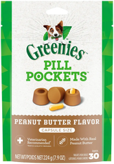 Greenies Capsule Pill Pockets Dog Treats Peanut Butter 7.9-oz 30 Count