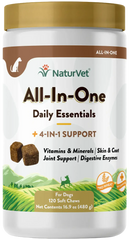 NaturVet All-in-One Soft Chews for Dogs 120 Count 16.9-oz