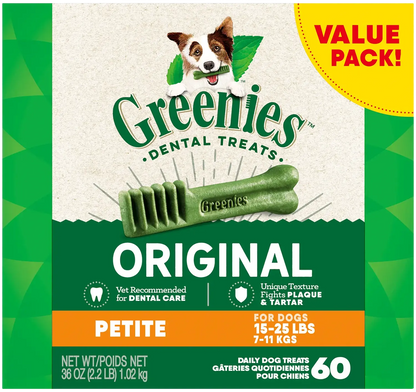 Front of Greenies Original Dog Dental Treats Petite 36-oz 60 Count