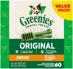 Greenies Original Dog Dental Treats Petite 36-oz 60 Count