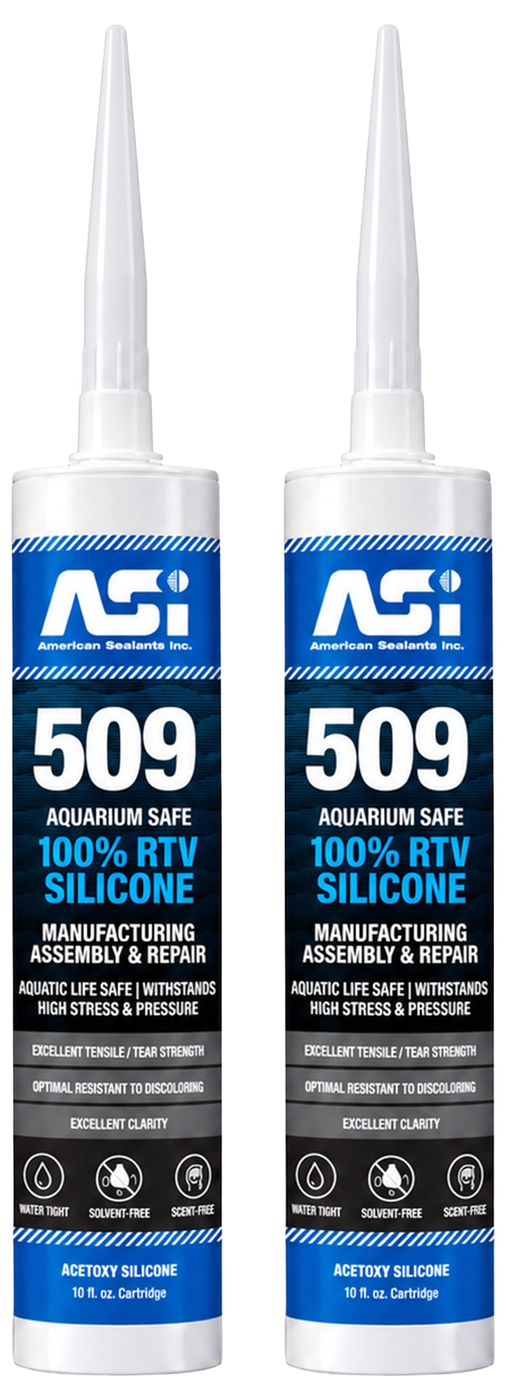 Front of ASI Black Aquarium Silicone Sealant Cartridge 10.2-oz 2 Pack