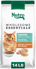 Nutro Wholesome Essentials Chicken & Brown Rice Healthy Weight Indoor Adult Dry Cat Food 14-lb