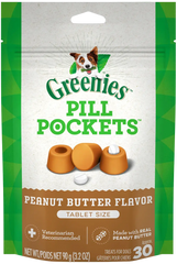 Greenies Tablet Pill Pockets Dog Treats Peanut Butter 3.2-oz 30 Count