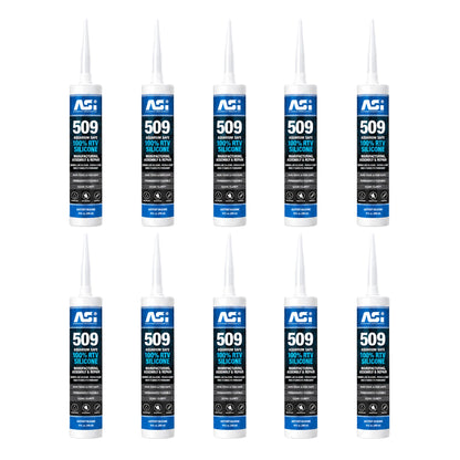 Front of ASI Black Aquarium Silicone Sealant Cartridge 10.2-oz 10 Pack