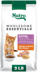 Nutro Wholesome Essentials Chicken & Brown Rice Early Development Kitten Dry Cat Food 3-lb