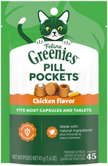 Greenies Feline Pill Pockets Cat Treats Chicken 1.6-oz 45 Count