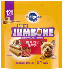 Pedigree Mini Jumbone Real Beef Dog Treats 12 Count 7.2-oz