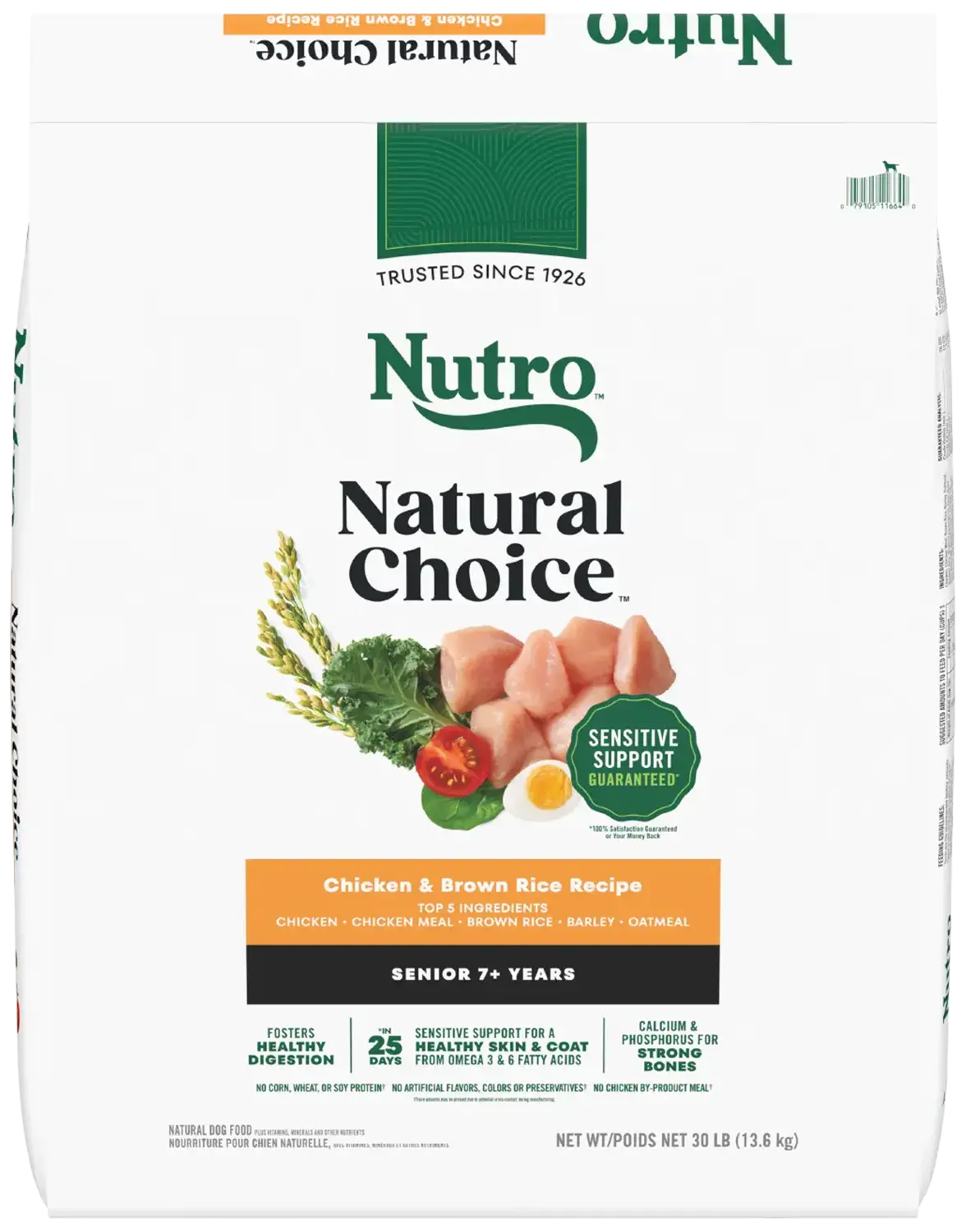 Front of Nutro Natural Choice Chicken & Brown Rice Senior Dry Food 30-lb