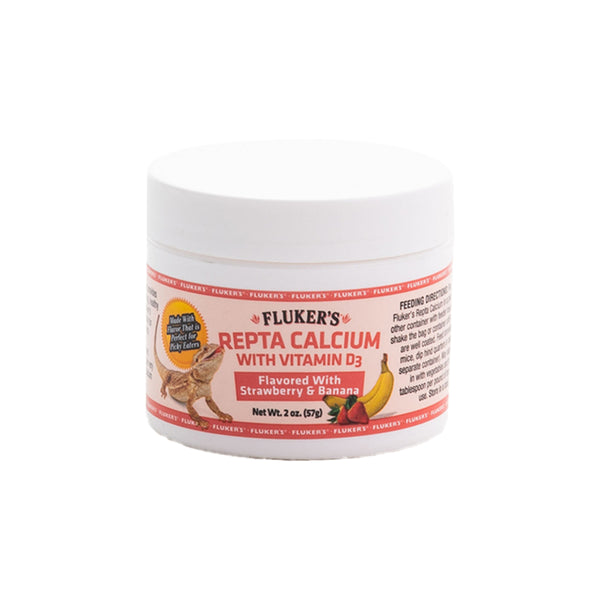 Front of Fluker's Repta Strawberry-Banana Flavored Calcium with Vitamin D3 4-oz
