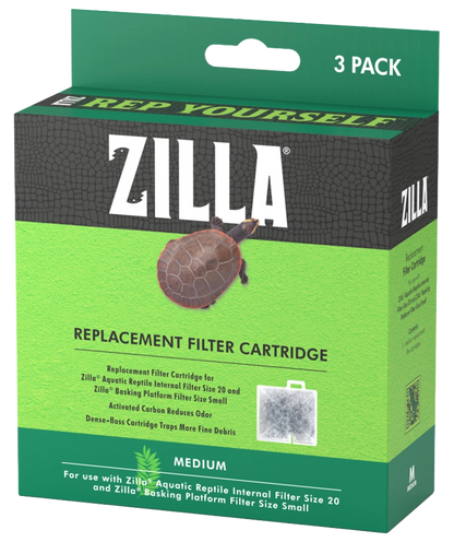 Front 2 of Zilla Replacement Filter Cartridges Medium 3 Count