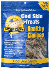 Savory Prime Cod Skin Fish Strips Dog Treats 4-oz