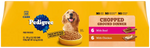 Front of Pedigree Chopped Ground Dinner Adult Wet Dog Food Variety Pack Beef & Chicken 12 Count 13.7-oz