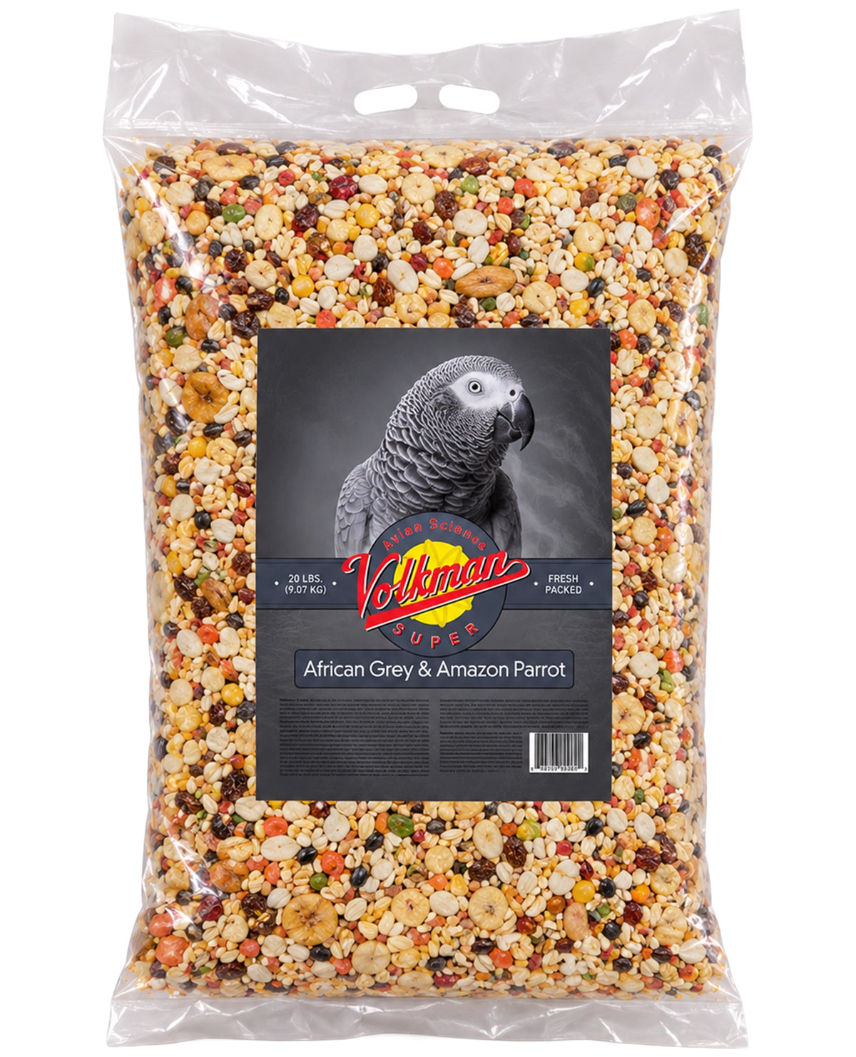 Front of Volkman Seed Company Avian Science Super African Grey Parrot Bird Treat 20-lb