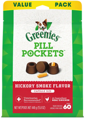 Greenies Capsule Pill Pockets Dog Treats Hickory Smoke 15.8-oz 60 Count