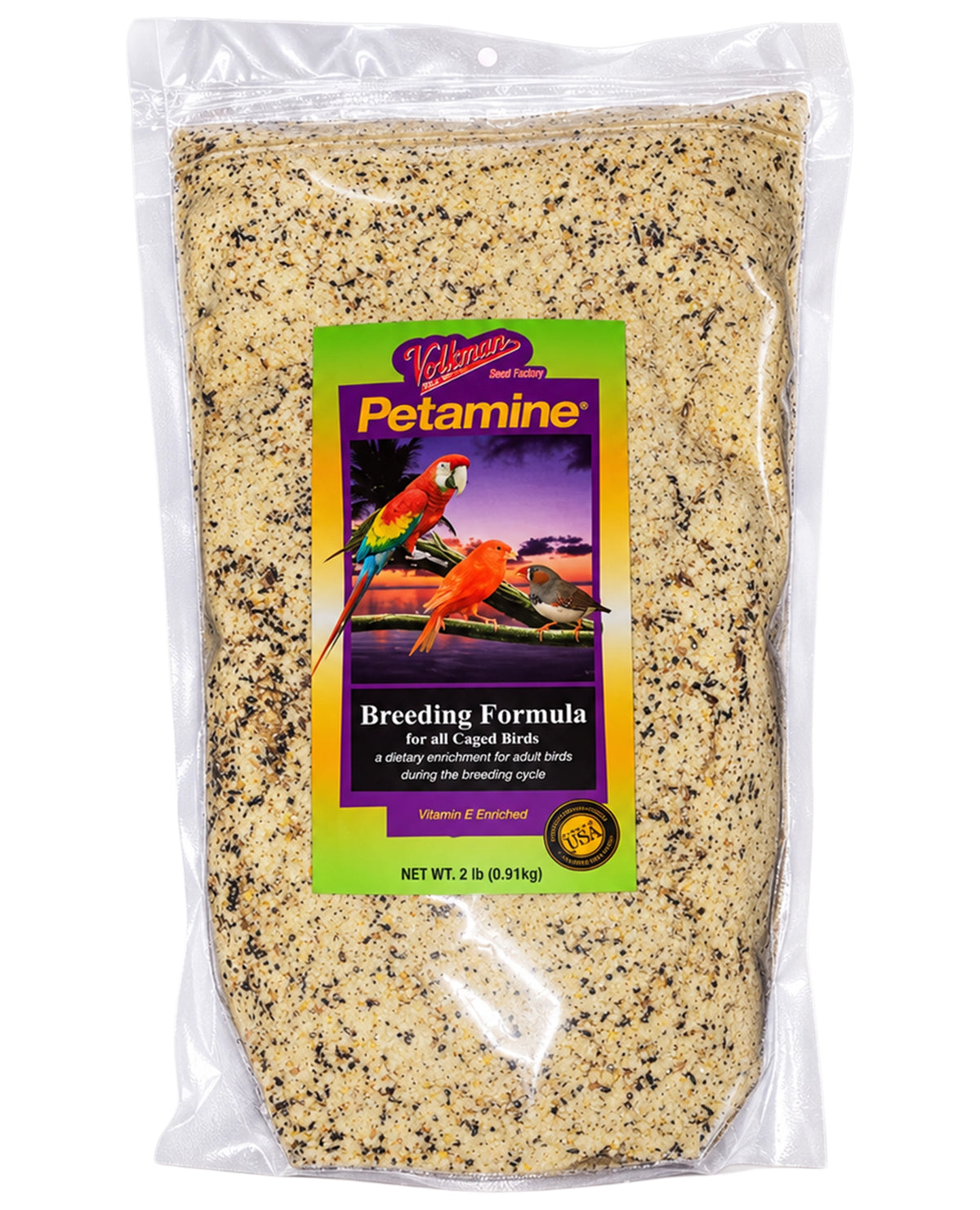 Front of Volkman Seed Company Petamine Breeder Formula Bird Food Supplement 2-lb