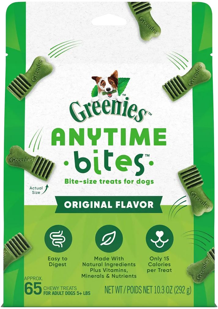 Greenies Anytime Bites Bite-Size Dog Dental Treats Original 10.3-oz