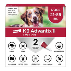 Elanco K9 Advantix II 2-Month Supply Topical Flea, Tick & Mosquito Treatment & Prevention for Large Dogs 21-55 lbs