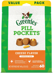 Greenies Capsule Pill Pockets Dog Treats Cheese 15.8-oz 60 Count