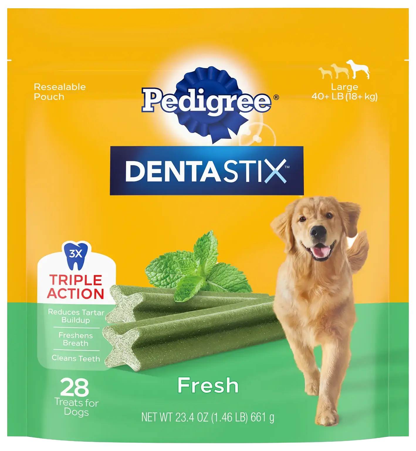 Front of Pedigree DENTASTIX Fresh Dog Dental Treats 28 Count
