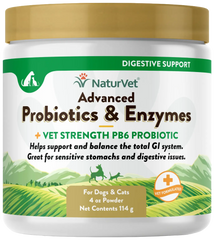 NaturVet Advanced Probiotic & Enzymes Powder for Dogs & Cats 4-oz