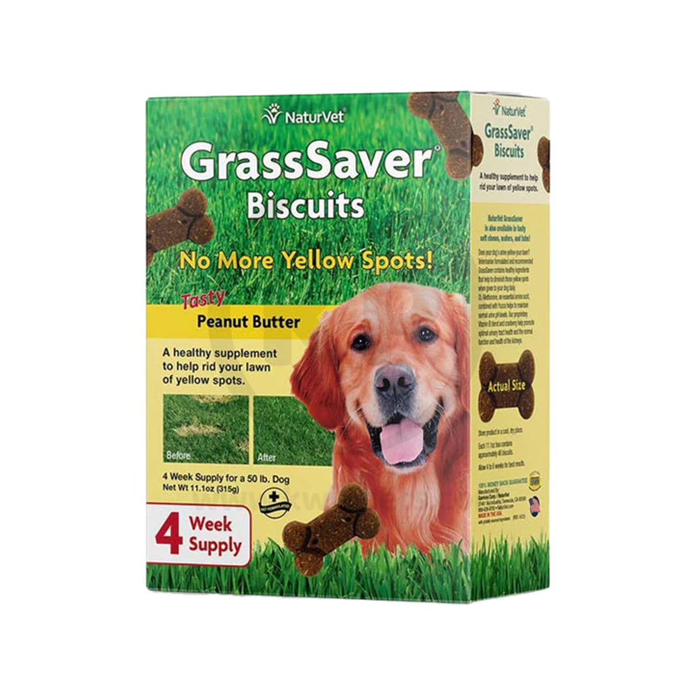 NaturVet GrassSaver Dog Biscuits Peanut Butter 11.1-oz, Kwik Pets