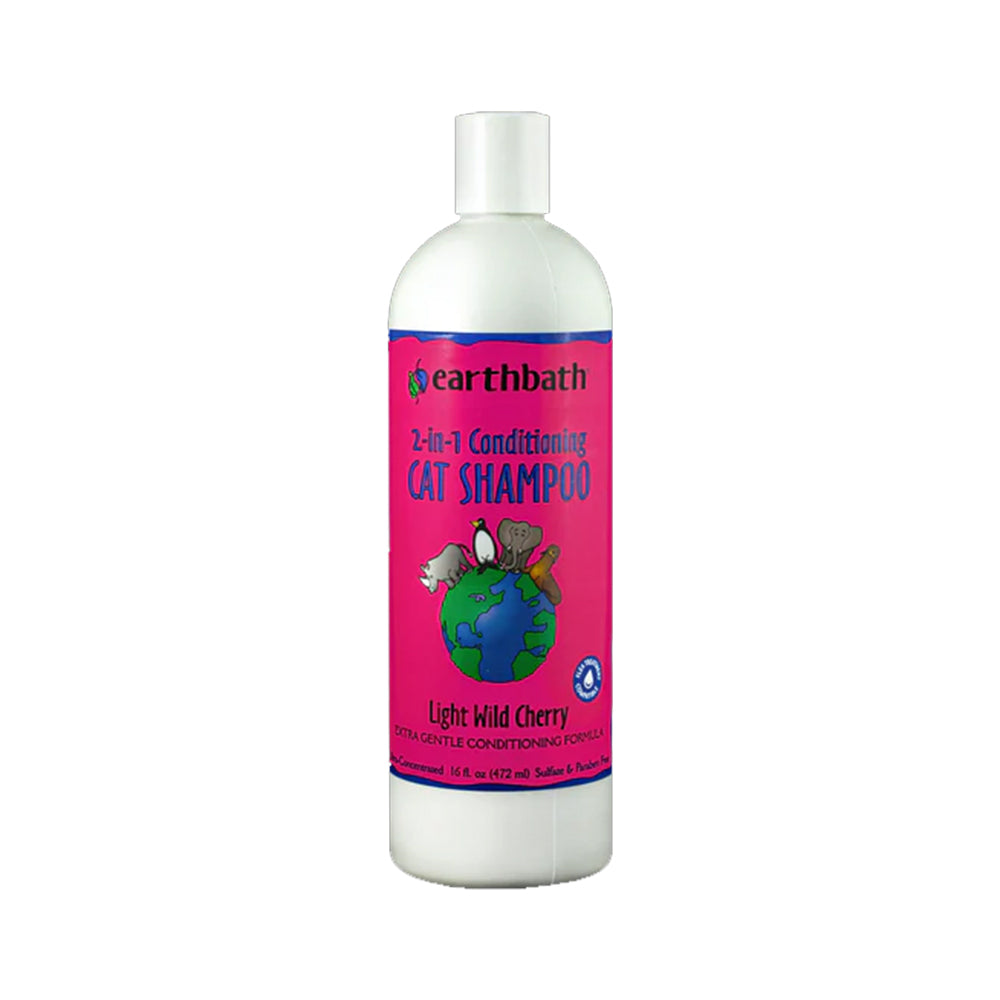 Earthbath 2-in-1 Conditioning Shampoo for Cats Light Wild Cherry 16-oz