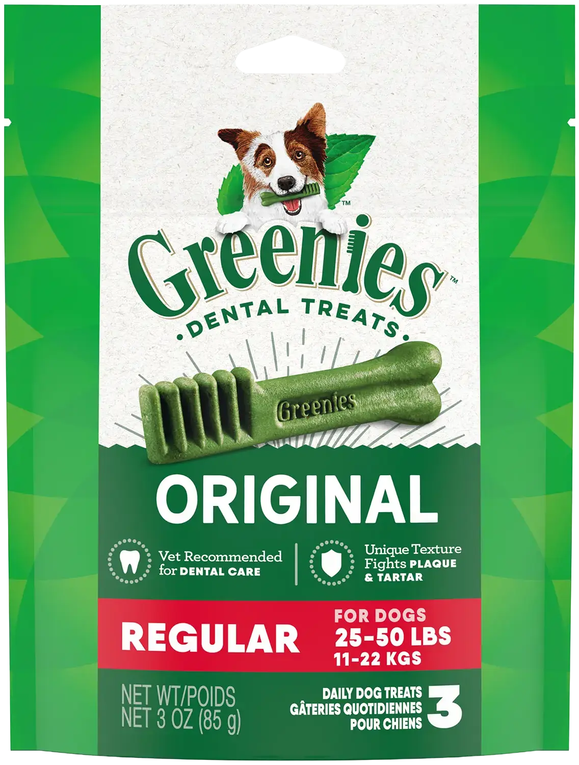 Greenies Original Dog Dental Treats Regular 3-oz 3 Count, Kwik Pets