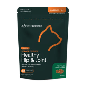 Front of VetriScience Glycoflex Plus Hip & Joint Support Cat Chews Fish Flavor 30 Count
